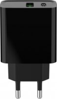 Gembird TA-UC-PDQC20-01-BK USB-C / USB-A Hálózati Töltő Adapter 20W - Fekete