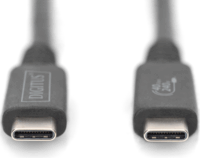 Digitus AK-300343-008-S USB-C apa - USB-C apa 4.0 Adat és töltőkábel - Fekete (0.8m)