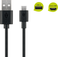 Goobay 46800 USB-A apa - Micro USB apa 2.0 Adat és töltőkábel - Fekete (1m)