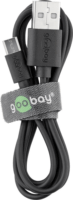 Goobay 46800 USB-A apa - Micro USB apa 2.0 Adat és töltőkábel - Fekete (1m)