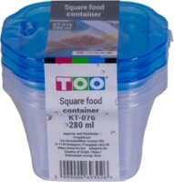 TOO KT-076 Műanyag ételtároló doboz készlet 0,28L (3 db)
