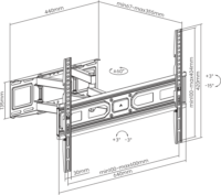 SBOX PLB-3646-2 37"-80" LCD TV/Monitor fali tartó - Fekete (1 kijelző)