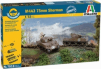 Italeri: M4A3 75 mm Sherman tank makett ragasztóval 1:72