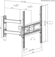 SBOX PLB-3644-2 32"-55" LCD TV/Monitor fali tartó - Fekete (1 kijelző)