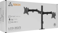SBOX LCD-352/2-2 17"-32" LCD TV/Monitor Asztali tartó kar - Fekete (2 kijelző)