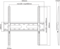 SBOX PLB-2544F-2 32"-70" LCD TV/Monitor fali tartó - Fekete (1 kijelző)