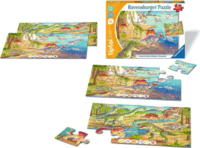 Ravensburger Kis felfedezőknek: Dinoszauruszok 2 x 12 darabos tiptoi Oktató Puzzle