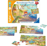 Ravensburger Kis felfedezőknek: Dinoszauruszok 2 x 12 darabos tiptoi Oktató Puzzle