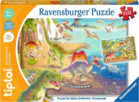 Ravensburger Kis felfedezőknek: Dinoszauruszok 2 x 12 darabos tiptoi Oktató Puzzle