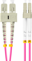 Lanberg FO-LUSU-MD41-0005-VT optikai patch kábel LC/UPC - SC/UPC Duplex 0.5m - Rózsaszín