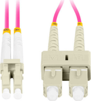 Lanberg FO-LUSU-MD41-0030-VT optikai patch kábel LC/UPC - SC/UPC Duplex 3m - Rózsaszín