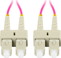Lanberg FO-SUSU-MD41-0050-VT optikai patch kábel SC/UPC - SC/UPC Duplex 5m - Rózsaszín
