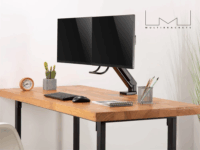 Multibrackets M Deskmount Slim Basic Dual 17"-27" LCD TV/Monitor asztali tartó kar - Fekete (2 kijelző)