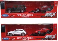 Welly: Fém pótkocsis kisautó 1:32 - Többféle