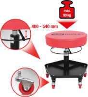 KS Tools 500.8030 Gurítható Műhely ülés - Fekete/Piros