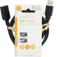 Nedis CCGL60010BK10 USB-A apa - USB-A anya 2.0 Hosszabbító kábel - Fekete (1m)