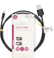 Nedis CCGL60501BK10 USB-A apa - Micro USB apa 2.0 Adat és töltőkábel - Fekete (1m)