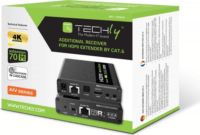 Techly 109849 HDMI Extender UTP kábelen 70m - Fekete (Vevő egység)