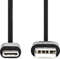 Nedis USB-A 2.0 apa - USB-C apa adat és töltő kábel 3m - Fekete