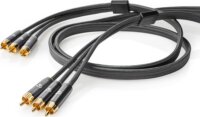 Nedis 3x RCA apa - 3x RCA apa videó kábel 2m - Antracit / Gun Metal Szürke