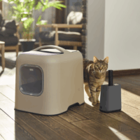 Rotho Biala macskaalom lapát tartóval és zacskóval - Szürke