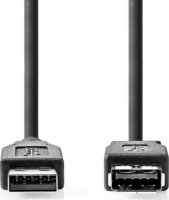 Nedis CCGL61010BK10 USB Type-A apa - USB Type-A anya 3.2 Gen 1 Hosszabbító kábel - Fekete (1m)