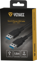 Yenkee YCU 013 BK USB Type-A apa - USB Type-A apa 3.0 Adatkábel - Fekete (1.5m)