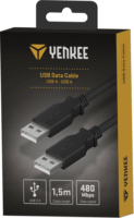 Yenkee YCU 012 BK USB Type-A apa - USB Type-A apa 2.0 Adatkábel - Fekete (1.5m)