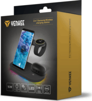 Yenkee YAC 5310 3in1 Vezeték nélküli töltő - Fekete (15W)