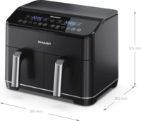 Sharp AF-GD82AE-B 2x4L Forrólevegős fritőz - Fekete