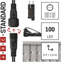 Emos D1CC03 CNT LED Kül-/beltéri fényfüzér 2.5m - Hideg fehér