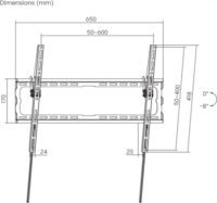 SBOX PLB-3446T-2 37"-80" LCD TV/Monitor fali tartó - Fekete (1 kijelző)