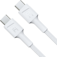 Green Cell KABGC30W USB Type-C apa - USB Type-C apa Adat és töltő kábel - Fehér (1.2m)
