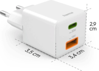 Hama 201992 Mini USB Type-C / USB Type-A Hálózati töltő - Fehér (30W)