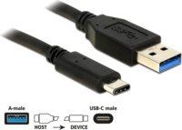 DeLock 83870 USB 3.1 A-C kábel 1m - Fekete