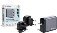 Verbatim GNC-140 GaN 3x USB-C / USB-A Hálózati Gyorstöltő Adapter 140W - Szürke