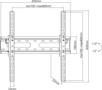 SBOX PLB-2544T-2 32"-70" LCD TV/Monitor fali tartó - Fekete