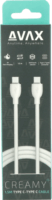 AVAX CB623 CREAMY+ USB Type-C apa - USB Type-C apa Töltőkábel - Fehér/Ezüst (1.5m)