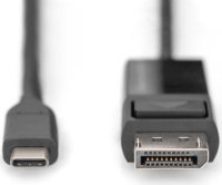 Digitus AK-300334-020-S USB Type-C apa - DisplayPort 1.4 apa Kábel 2m - Fekete