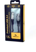Gembird CCBP-USB4-CMCM240 Prémium USB Tpye-C apa - USB Type-C apa 3.2 Adat és töltő kábel - Fekete (1.5m)