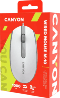 Canyon M-10 Vezetékes Egér - Szürke/Fehér