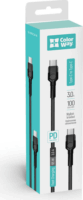 ColorWay CW-CBPDCC047-BK USB Type-C apa - USB Type-C apa Adat és töltő kábel - Fekete (1m)