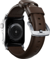 Nomad Traditional Band Apple Watch Bőri szíj 49/45/44m/42 mm - Ezüst/Barna