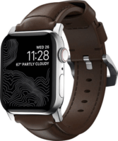 Nomad Traditional Band Apple Watch Bőri szíj 49/45/44m/42 mm - Ezüst/Barna
