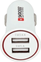 Skross 980485 2x USB Type-A Autós töltő - Fehér (5V / 2.4A)