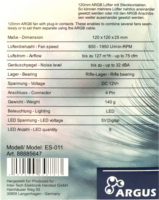 Inter-Tech ES-011 120mm PWM A-RGB Rendszerhűtő - Fekete