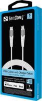 Sandberg USB-C apa - USB-C/Lightning apa 3.1 Adat és töltő kábel - Fehér (2m)