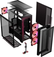 Modecom Volcano Expanse T Apex ARGB Számítógépház - Fekete