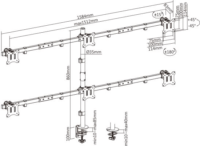 SBOX LCD-352/6-2 17"-32" Monitor Asztali tartó kar - Fekete (6 kijelző)
