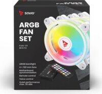 Savio ARGB White Ventillátor 120x120mm (4db/csomag)